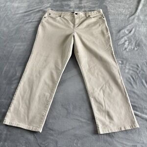 Talbots Women's Beige Straight Leg Jeans Pants Classic Casual Comfort‎ Size 16